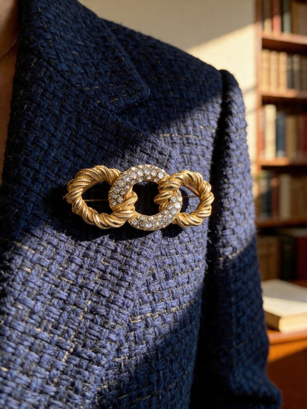 1980s Vintage Christian Dior Link Brooch